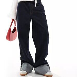 ASOS high cuffed dark denim jeans